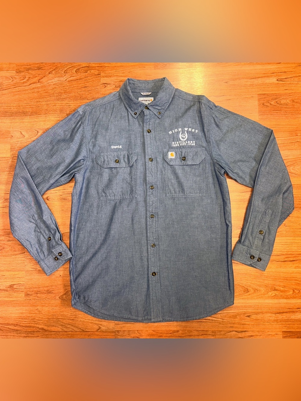 Carhartt (High West Distillery Park City Utah), Mens Chambray Shirt Size Medium